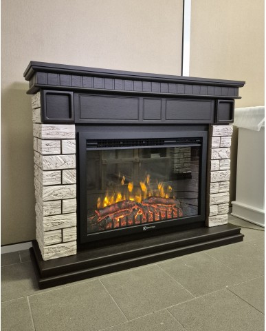 Каминокомплект "Bricks Wood 30" тёмный дуб 