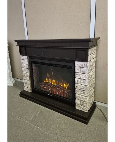 Каминокомплект "Bricks Wood 30" тёмный дуб 