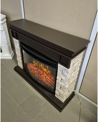 Каминокомплект "Bricks Wood 3320" тёмный дуб 