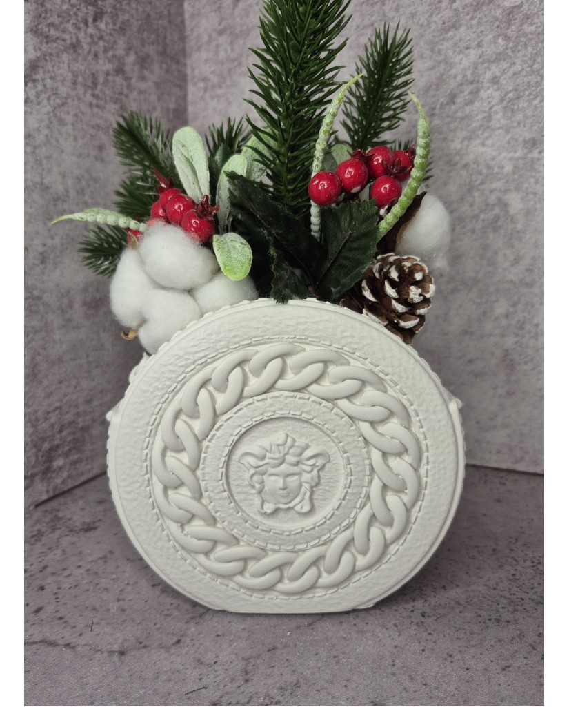 Ваза декоративная "Сумочка VS" белая