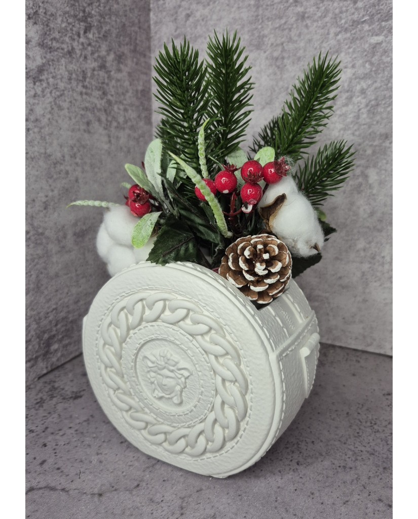 Ваза декоративная "Сумочка VS" белая