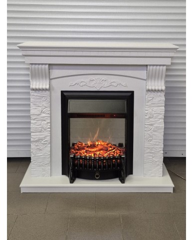 Каминокомплект "Гранд Fobos Black", белый