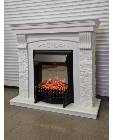 Каминокомплект "Гранд Fobos Black", белый