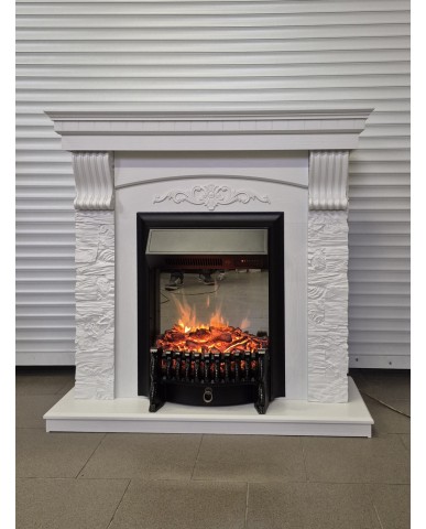Каминокомплект "Гранд Fobos Black", белый