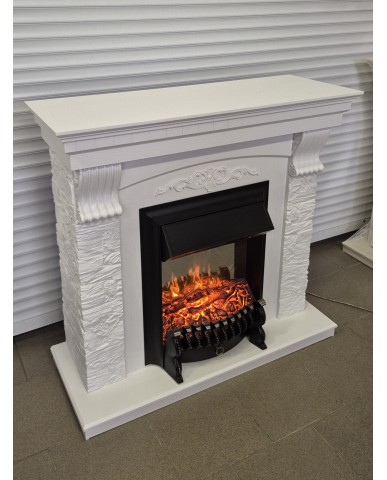 Каминокомплект "Гранд Fobos Black", белый