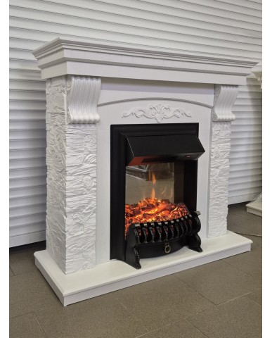 Каминокомплект "Гранд Fobos Black", белый