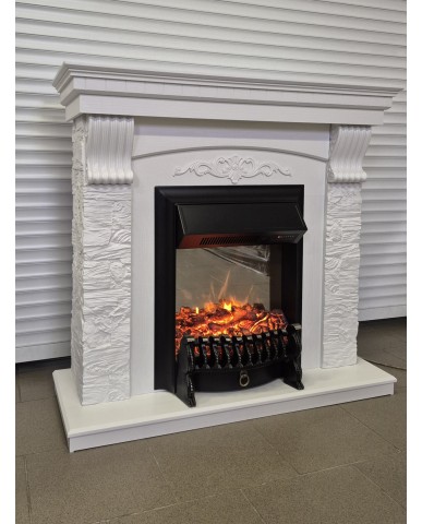 Каминокомплект "Гранд Fobos Black", белый