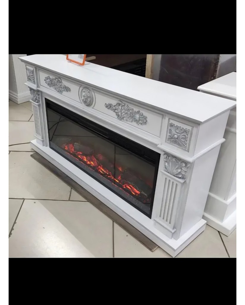 Каминокомплект "Леонардо 42 LED FX" с серебром 