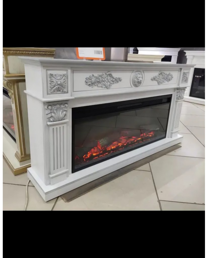 Каминокомплект "Леонардо 42 LED FX" с серебром 