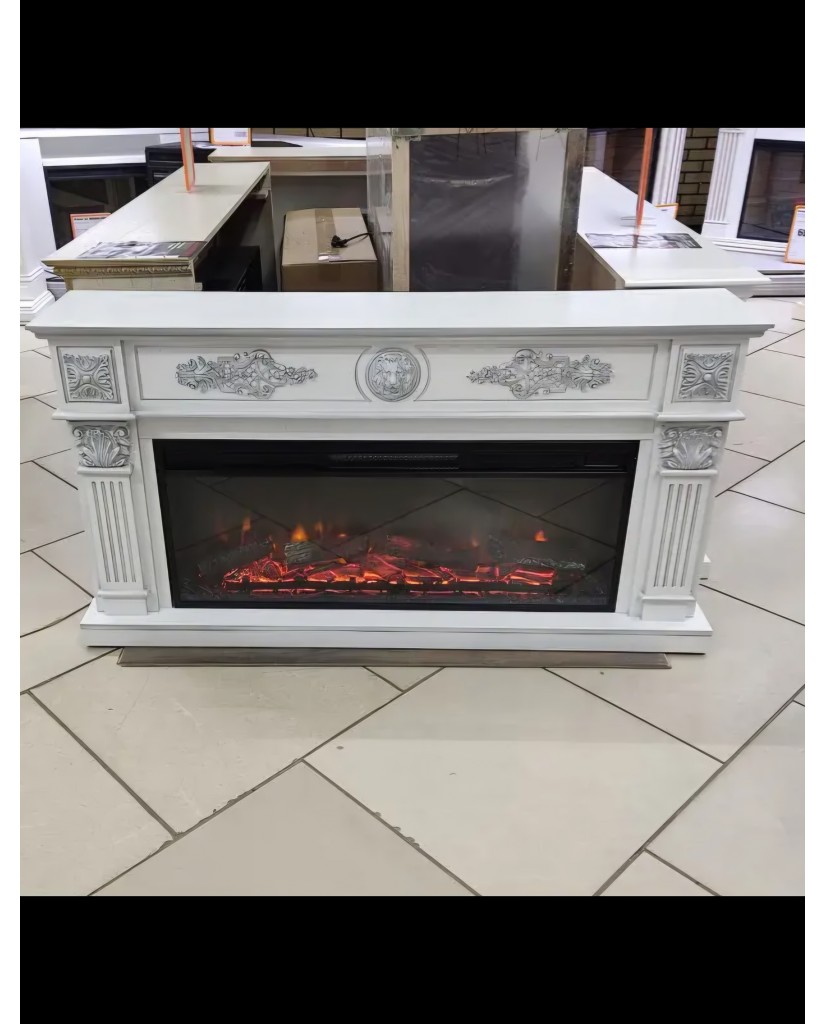 Каминокомплект "Леонардо 42 LED FX" с серебром 