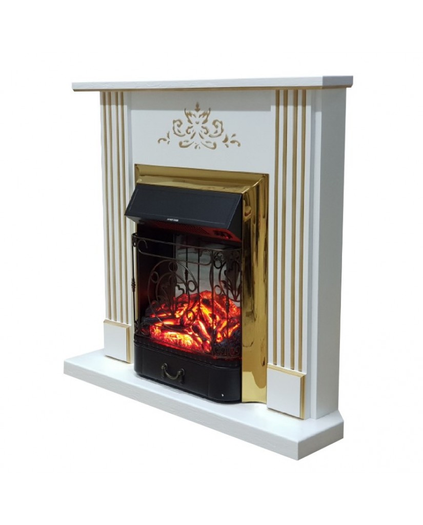 Каминокомплект "Поларис Majestic" светлый, угловой