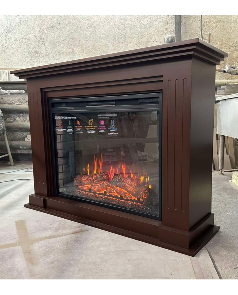 Каминокомплект "Бостон 33 LED FX" шоколад