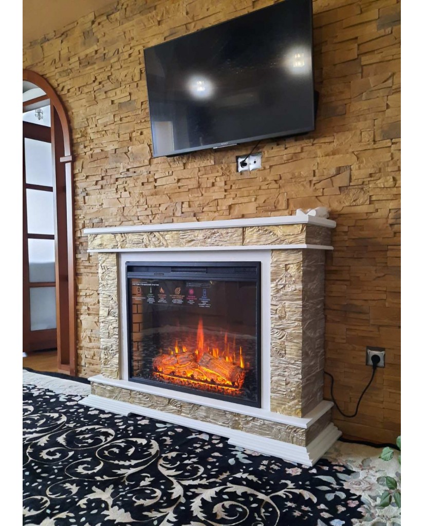 Каминокомплект "PAMIR 33 LED FX " с золотом