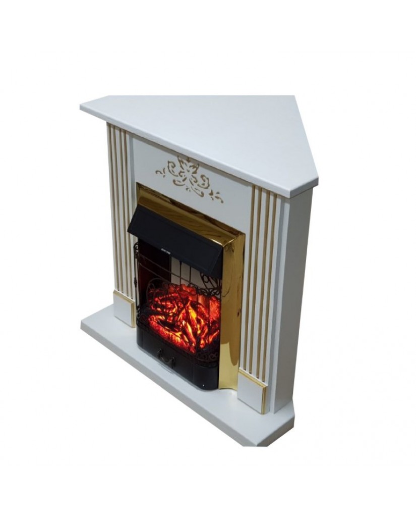 Каминокомплект "Поларис Majestic" светлый, угловой