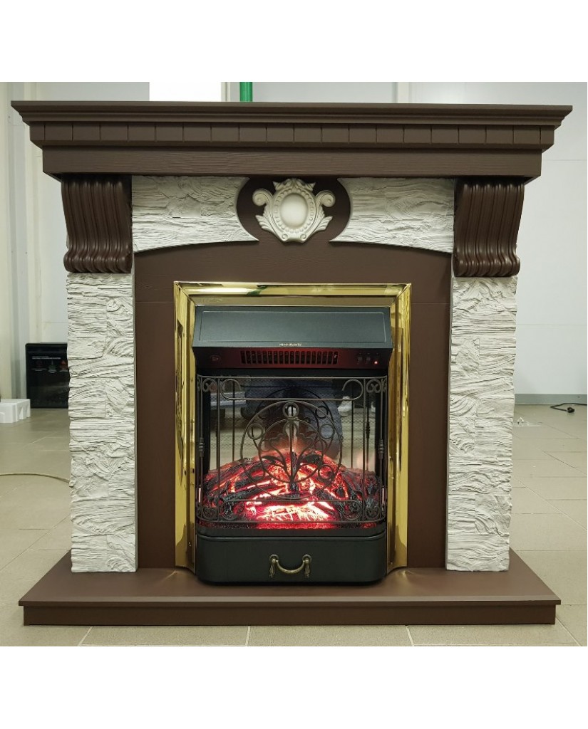 Каминокомплект "Гранд Majestic Brass", темный