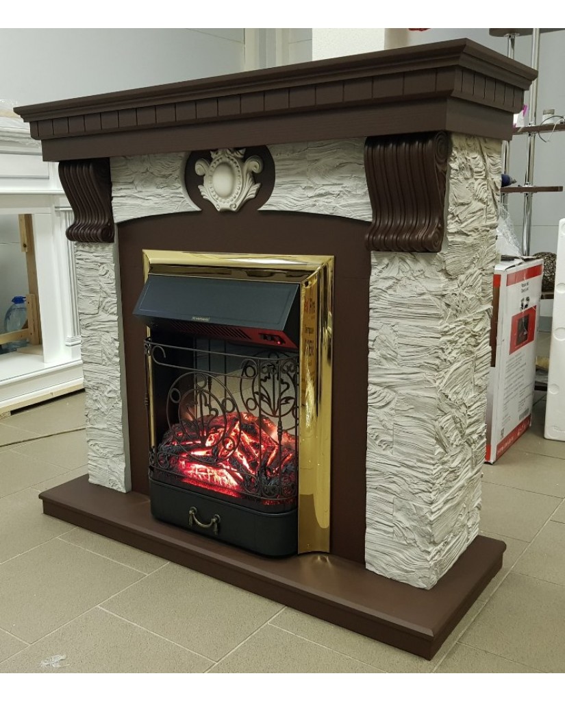 Каминокомплект "Гранд Majestic Brass", темный