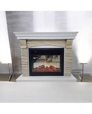 Каминокомплект "Верди Jupiter FX" , белый с золотом