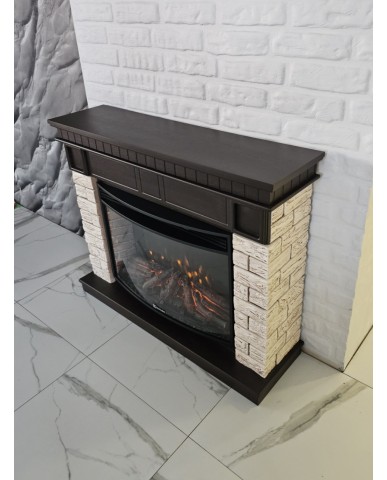 Каминокомплект "Bricks Wood 3320" тёмный дуб 