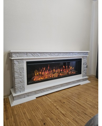 Каминокомплект "PAMIR 60 LED FX " белый с серебром