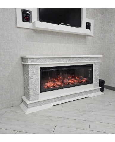 Каминокомплект "PAMIR 50 LED FX " белый с серебром