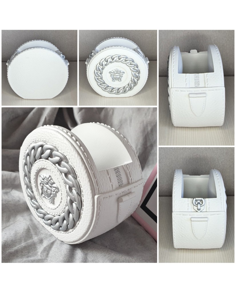 Ваза декоративная "Сумочка VS" белая с серебром