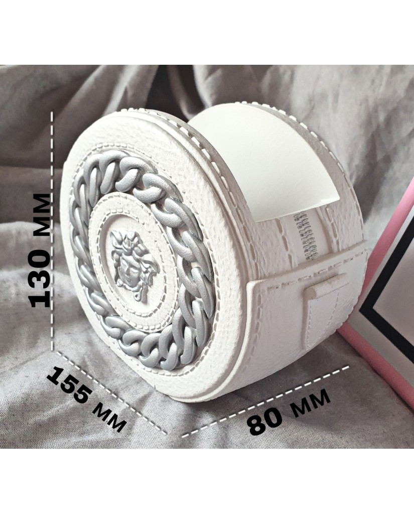 Ваза декоративная "Сумочка VS" белая с серебром