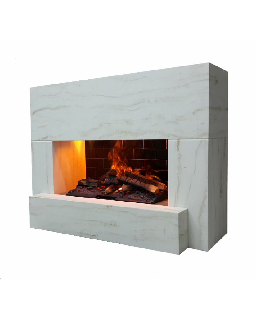 Каминокомплект "Vesuve 3D cassette 630М", белый