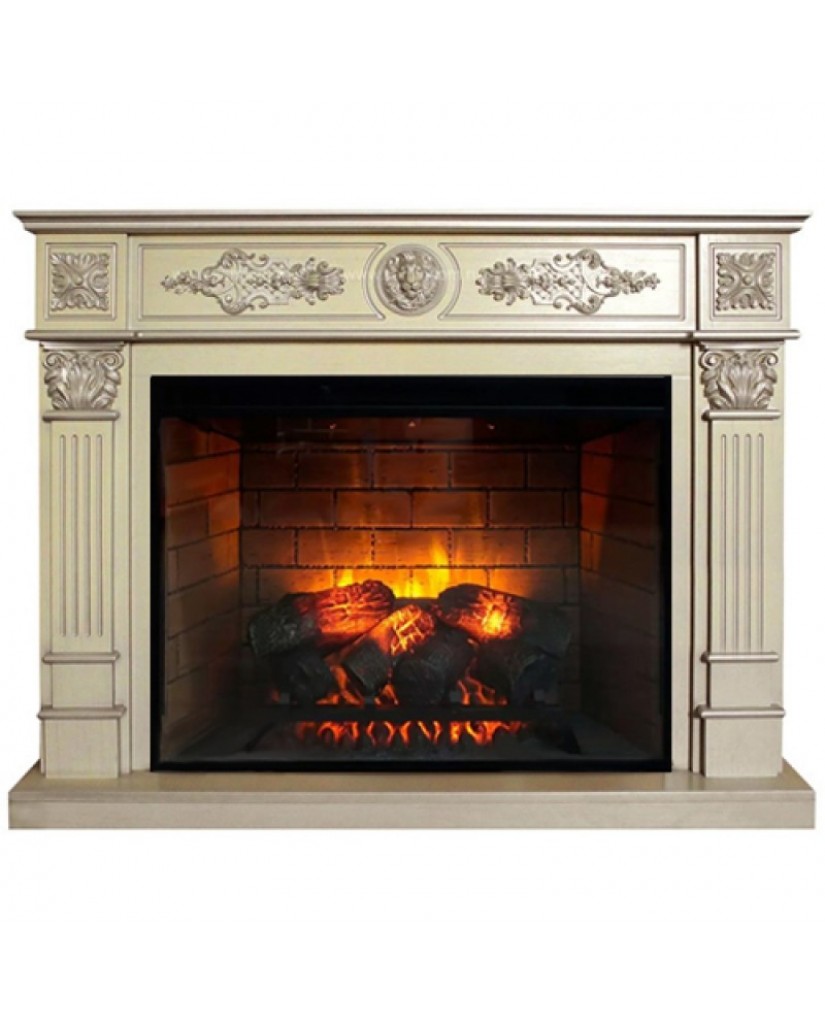 Каминокомплект "Леонардо 33 LED FX" с золотом